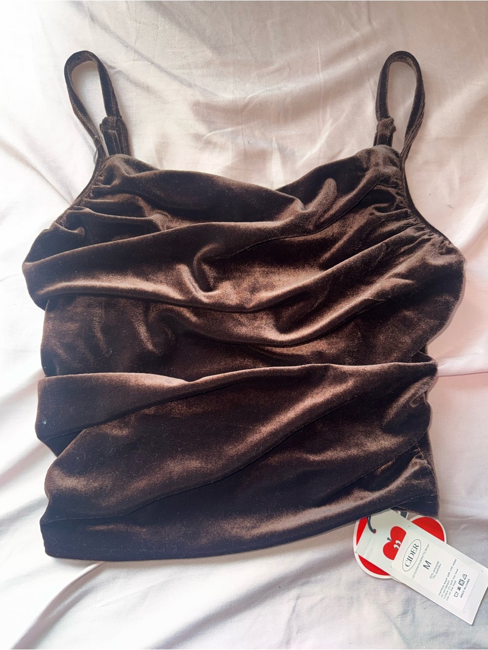 Cider Brown Velvet Cowl Cami